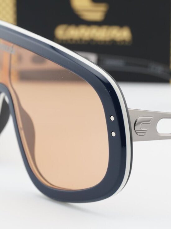 Carrera FLAGLAB 17 0DTY W7 Shield Sunglasses - Blue/Ruthenium / Brown main image 11